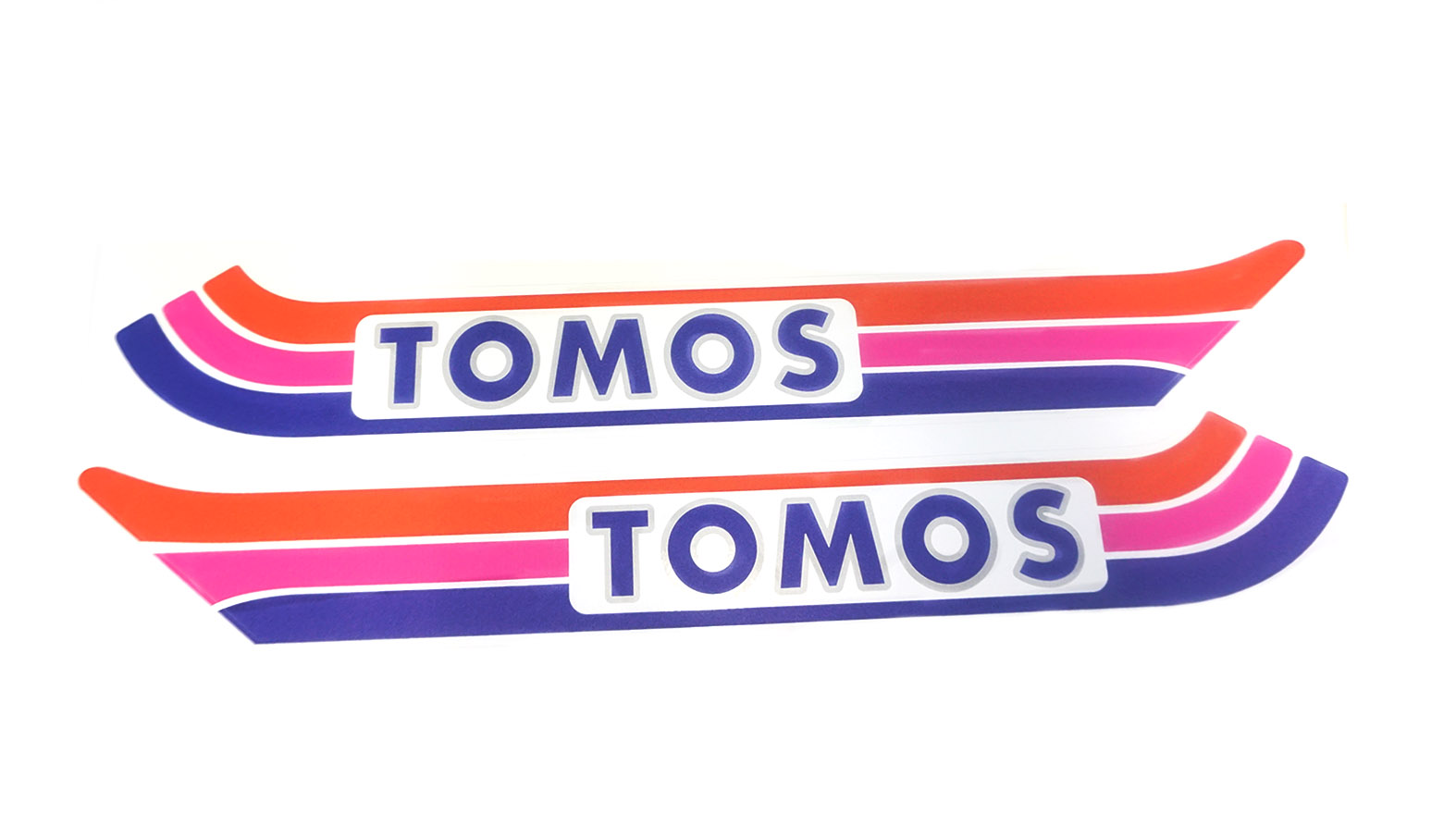 TOMOS Sticker / transfer set tank Tomos A3 Rood / Paars / blauw oud model 39 x 6CM