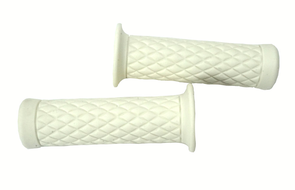 Universeel Scooter Bromfiets Handvat Set 22/24x125mm Wit Retro Dama Stuur