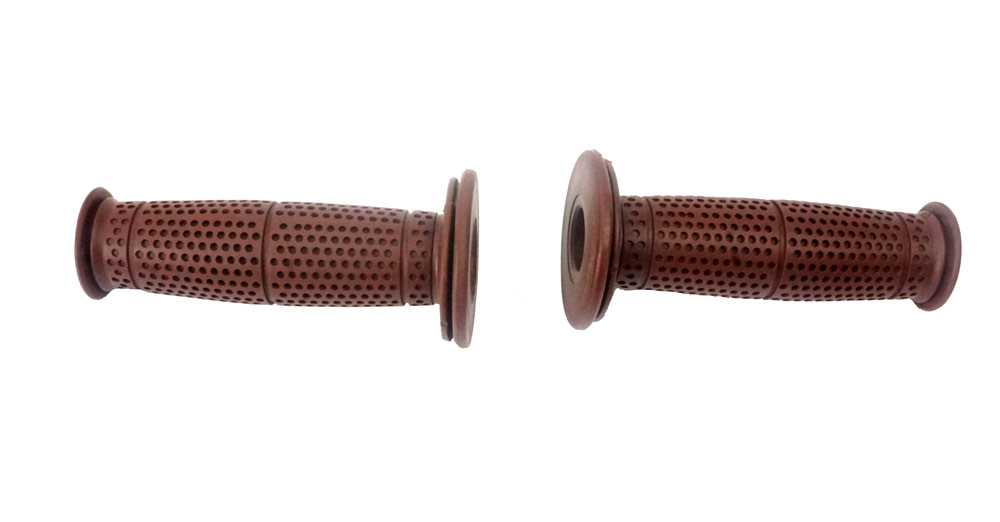 Universeel Bromfiets Scooter Handvat Set Licht Bruin 22 & 24mm Stuur