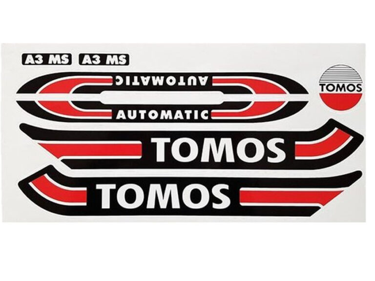 TOMOS Sticker / transferset voor A3 A35 S25 rood - zwart - wit Automatic Tomos * stickerset