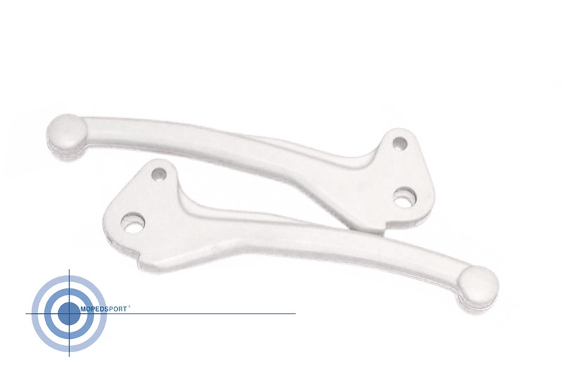 Vespa Pk Rem/koppelings Greep Per Stel Plastic Wit Stuur