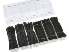 Universeel Assortimentset Krimpkousen 196-delig 6 Maten: 56x 2mm X 95mm 28x 4mm X 95mm 14x 6mm X 95mm 35x 8mm X 95mm 35x 10mm X 95mm 28x 12mm X 95mm Zwart
