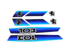 Peugeot 103 Stickerset Blauw Peugeot 103 8-delig