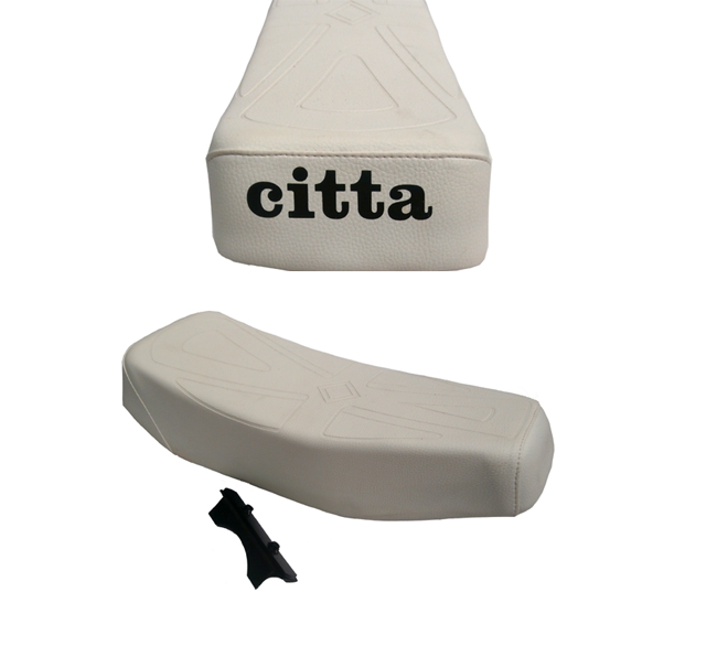 Wit buddyseat duozadel voor Gilera Citta bromfiets