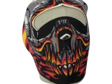 Universeel Foam Masker Flames Skull Winddicht En Zeer Warm - Neopreen - 18cm X 21cm Moped Bandana / Masker
