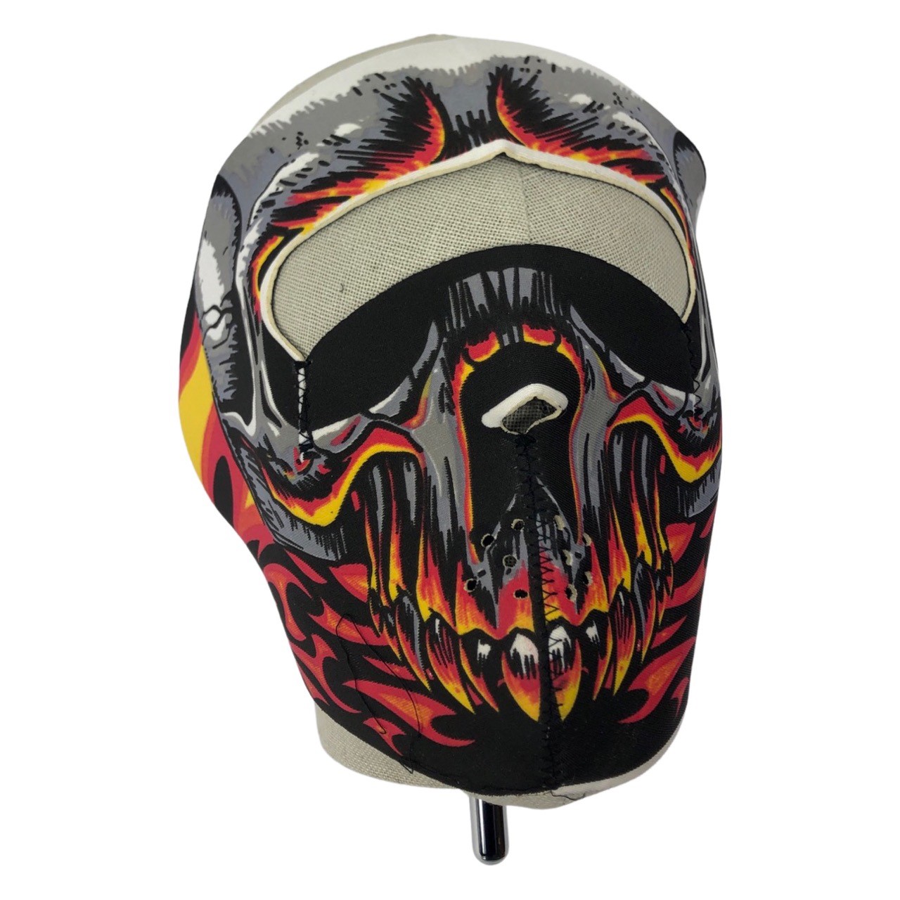 UNIVERSEEL Foam masker Flames Skull winddicht en zeer warm - Neopreen - 18CM x 21CM Moped bandana / masker