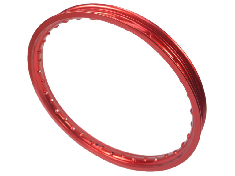 Universeel Honda Puch Bromfiets Velg 17 X 1.2 Rood Geanodiseerd Aluminium - Past Op Alle 2.00 - 2.25 - 2.50 Banden 17 Inch - 42mm Breed Rigida