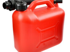 Rode HDPE jerrycan 5 liter met trechter voor brandstof
