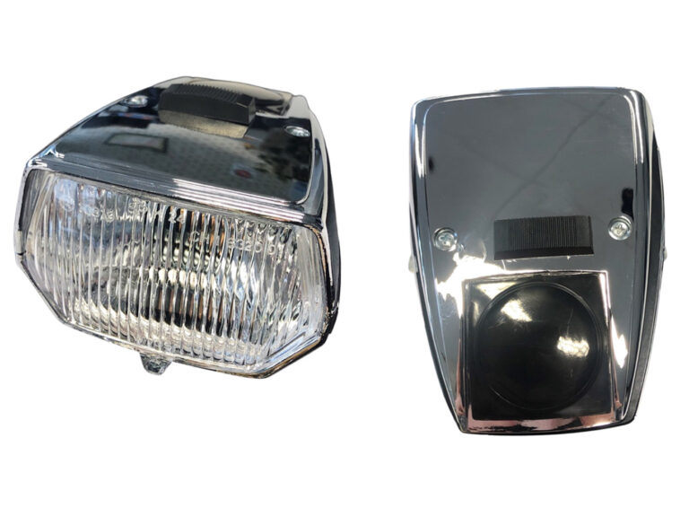 Puch Maxi Koplamp Vierkant + Schakelaar Chroom 116mm Gilera Citta (zonder P26s Lampje)