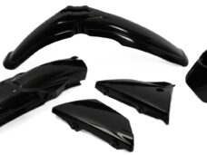 Zestaw metalowych arkuszy owiewki Yamaha DT50 MX80 z tworzywa sztucznego, odpowiedni do DT50/DT80MX, czarny (jak oryginał 5j1-21511-10, 5j0-21611-10, 5j0-21711-10, 5j0-21721-10, 5j0-84130-30-33)