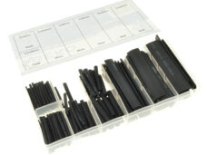 Universeel Assortimentset Krimpkousen 7 Maten 127-delig: 30x 2mm X 40mm 25x 2,5mm X 40mm 20x 3,5mm X 40mm 20x 5mm X 40mm 16x 7mm X 80mm 8x 10mm X 80mm 8x 13mm X 85mm Zwart