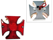 Maltezer kruis achterlicht chroom 13cm voor Puch Maxi en Tomos
