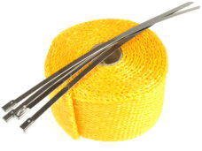 Universeel Thermische / Isolatie Hitte Uitlaat Band / Tape Geel 50mm Breed - 5 M Lang - 1.5mm Dik