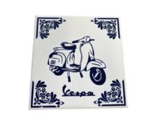 Vespa Piaggio Universeel Bromfiets Tegel 15x15cm Delfts Blauw