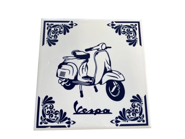 Vespa Piaggio Universeel Bromfiets Tegel 15x15cm Delfts Blauw