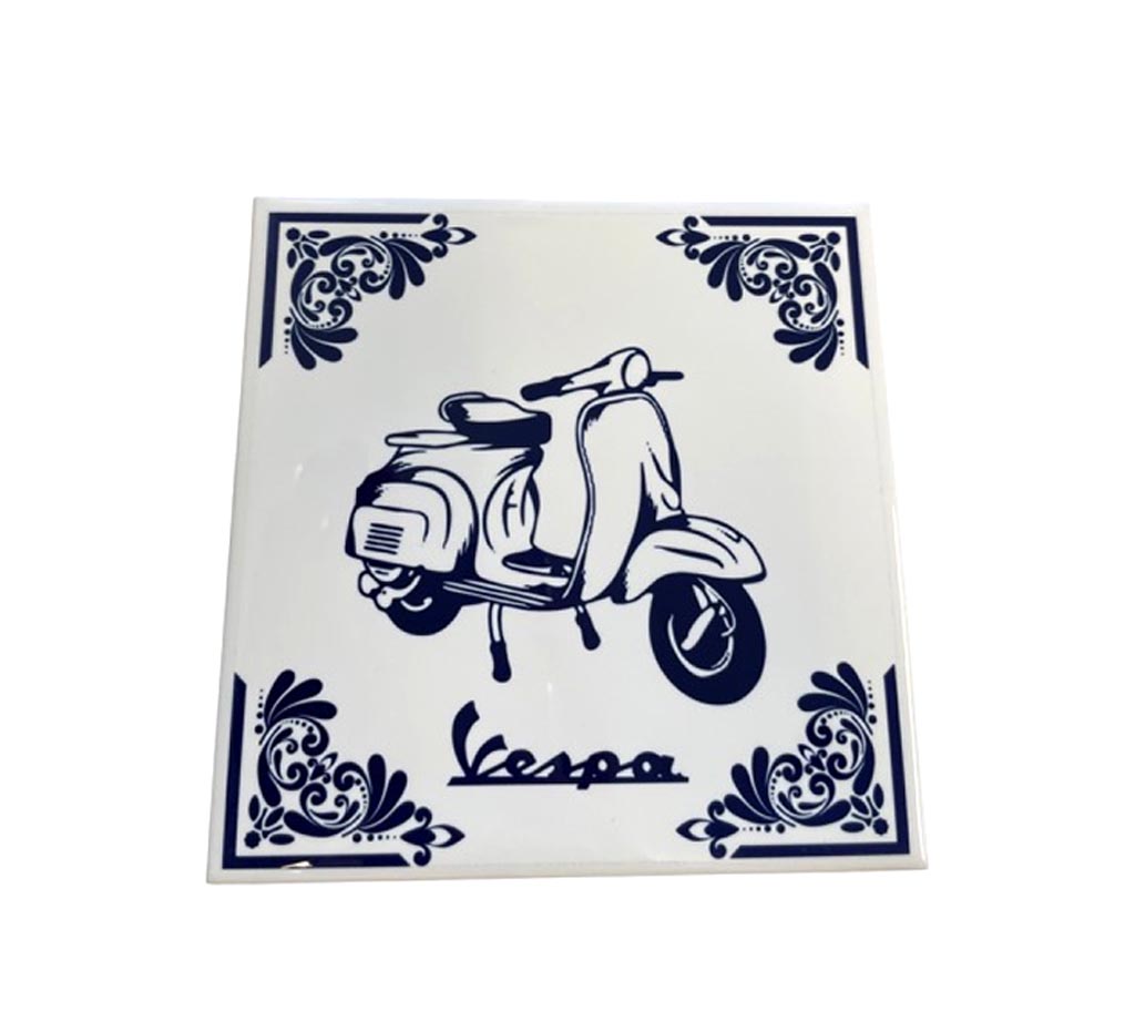 Vespa Piaggio Universeel Bromfiets Tegel 15x15cm Delfts Blauw