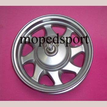 Roda dianteira Aprilia Amico prateada com freio a tambor 8208380 - Peças para rodas e freios