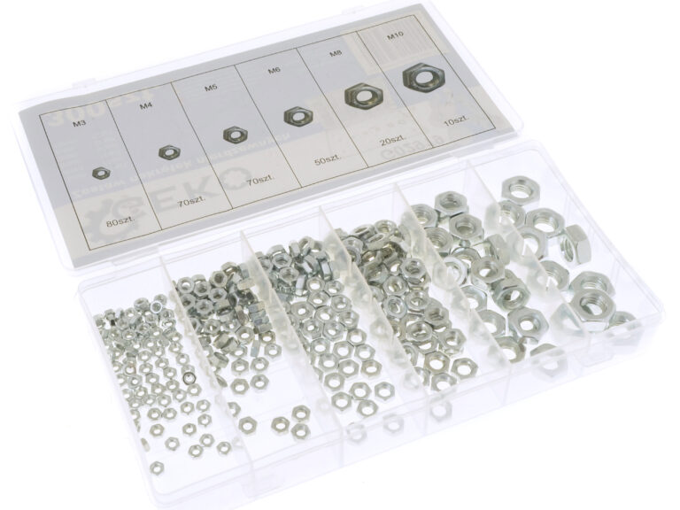 UNIVERSEEL Assortiment set moeren rvs 6 maten 300-delig: 80x M3 moer 70 x M4 moer 70 x M5 moer 50 x M6 moer 20 x M8 moer 10 x M10 moer