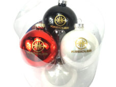 Kreidler Set 6 Kerstballen Kreidler Wit - Rood - Zwart Met Logo  