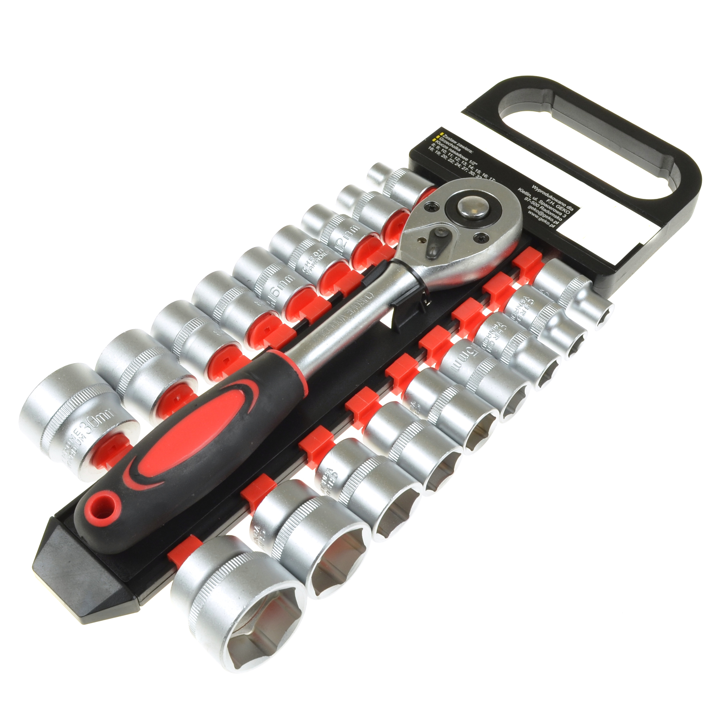 Universeel Gereedschap Dopsleutelset - 1/2'' Ratel + Doppen Maat 8 Tot En Met 20 - 22 - 24 - 27 - 30 - 32mm