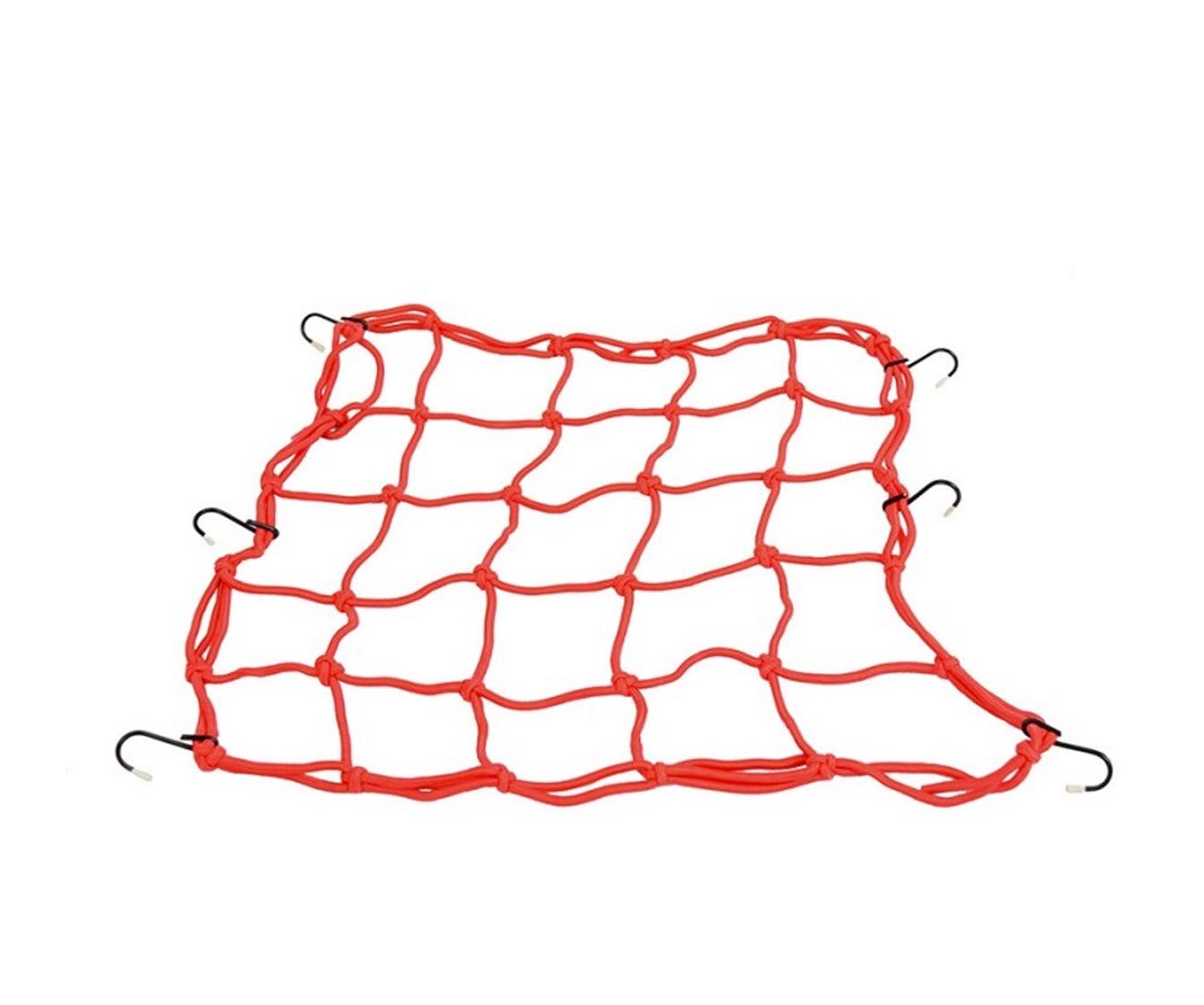Universalt Bagagenät 40x40cm Röd 6 Krokar För Bakre Pakethållare / Hjälm