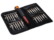 Universal 25-in-1 Precision Screwdriver Set Includes, Among Others: Torx T2-T10 Phillips: 0.6 - 1 - 1.2 - 1.5 - 2 - 3mm