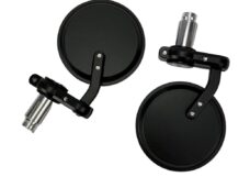 Universele bar-end spiegelset rond zwart 150mm voor scooter en brommer
