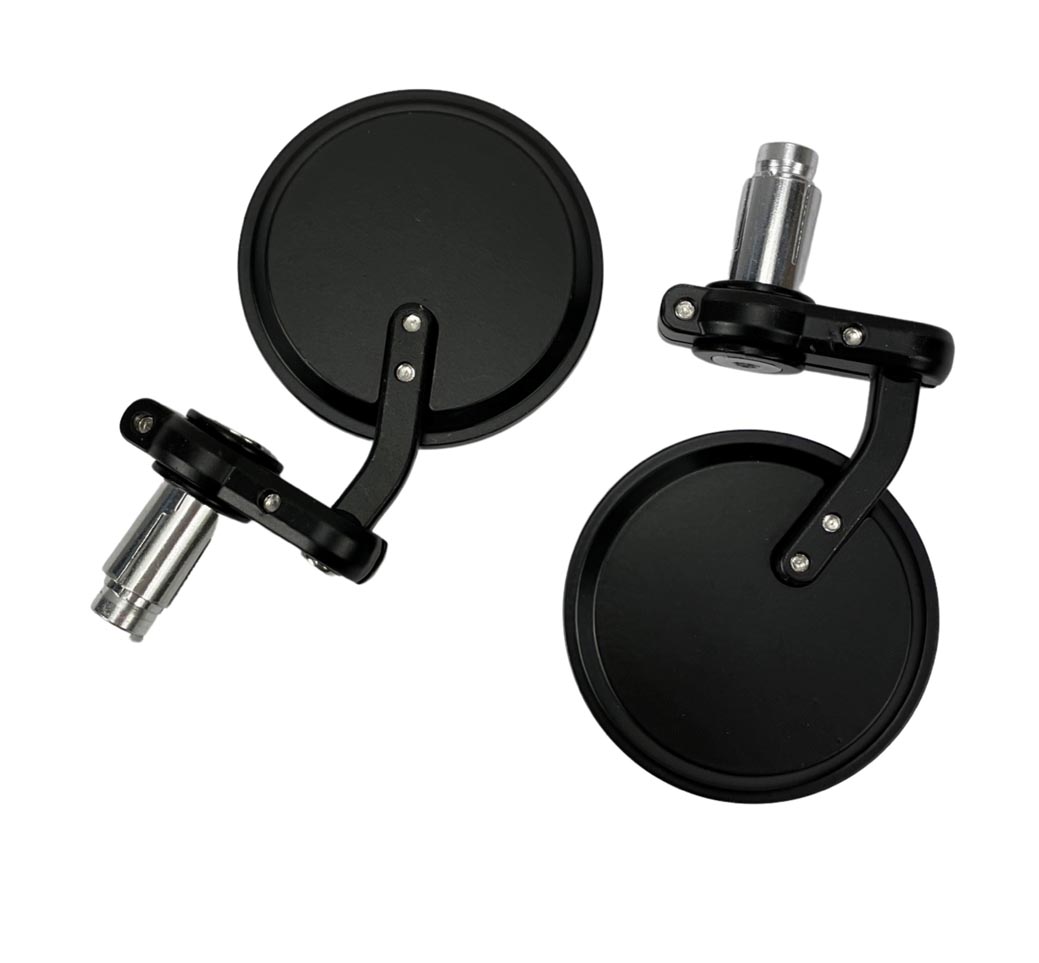 Universele bar-end spiegelset rond zwart 150mm voor scooter en brommer