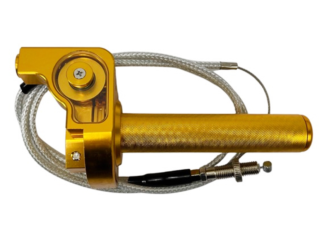 Universeel Snelgas Hendel / Handvat Met Kabel 120cm Alu Cnc Goud A-kwaliteit Snelgashendel