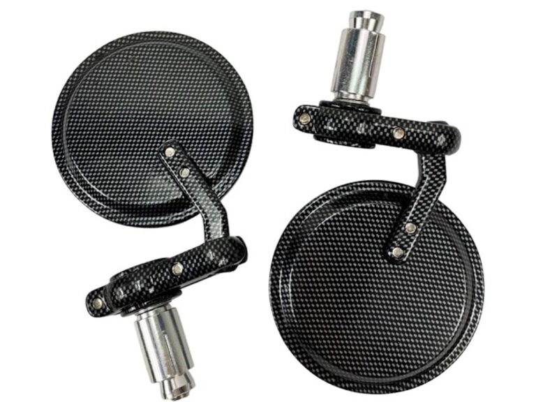 UNIVERSEEL Spiegelset bar-end insteekversie rond carbon universeel A-kwaliteit spiegel link / rechts 13 - 22mm