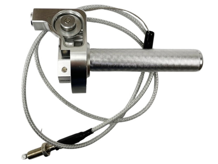 UNIVERSEEL Snelgas hendel / handvat met kabel 120CM alu CNC zilver A-kwaliteit snelgashendel