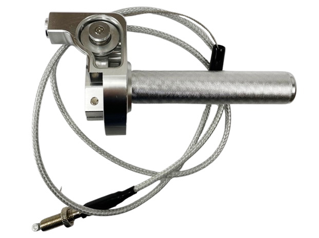 Universeel Snelgas Hendel / Handvat Met Kabel 120cm Alu Cnc Zilver A-kwaliteit Snelgashendel