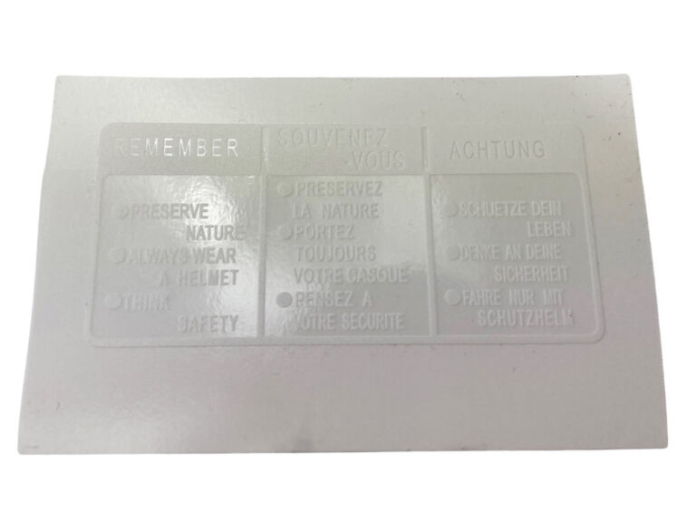HONDA MB/MT Sticker transparant / wit rij-instructies / waarschuwingssticker tank 82 x 38mm