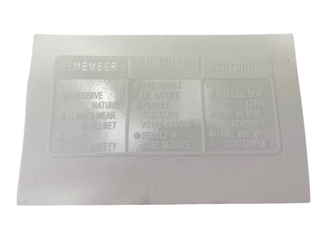 Honda Mb/mt Sticker Transparant / Wit Rij-instructies / Waarschuwingssticker Tank 82 X 38mm