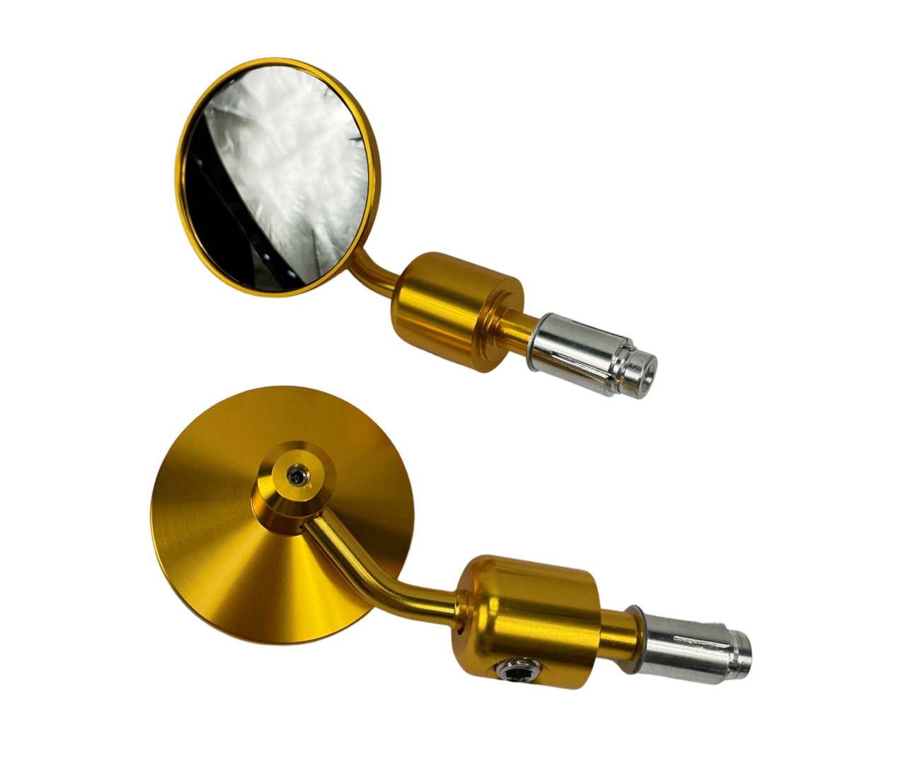 Universeel Spiegelset Bar-end Insteekversie Rond Goud Universeel A-kwaliteit* Links / Rechts Evo 13-22mm Stuur