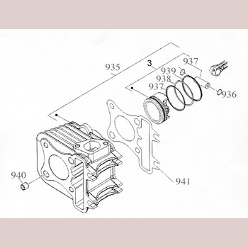 Piaggio Zuigerveer Std. 2e Ring Zip 4takt 969216