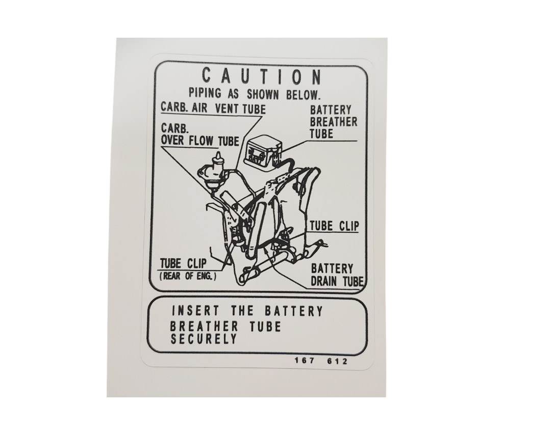 Sticker met accu-instructies voor Honda MB50 en MT50 brommer