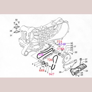 Piaggio Oliepomp Ketting Zip 4takt 434447