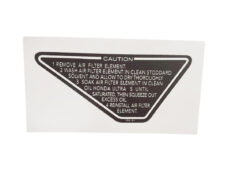 Zwart-witte luchtfilter onderhoudssticker voor Honda MB50 en MT50