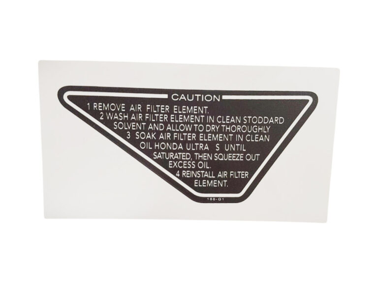 Zwart-witte luchtfilter onderhoudssticker voor Honda MB50 en MT50