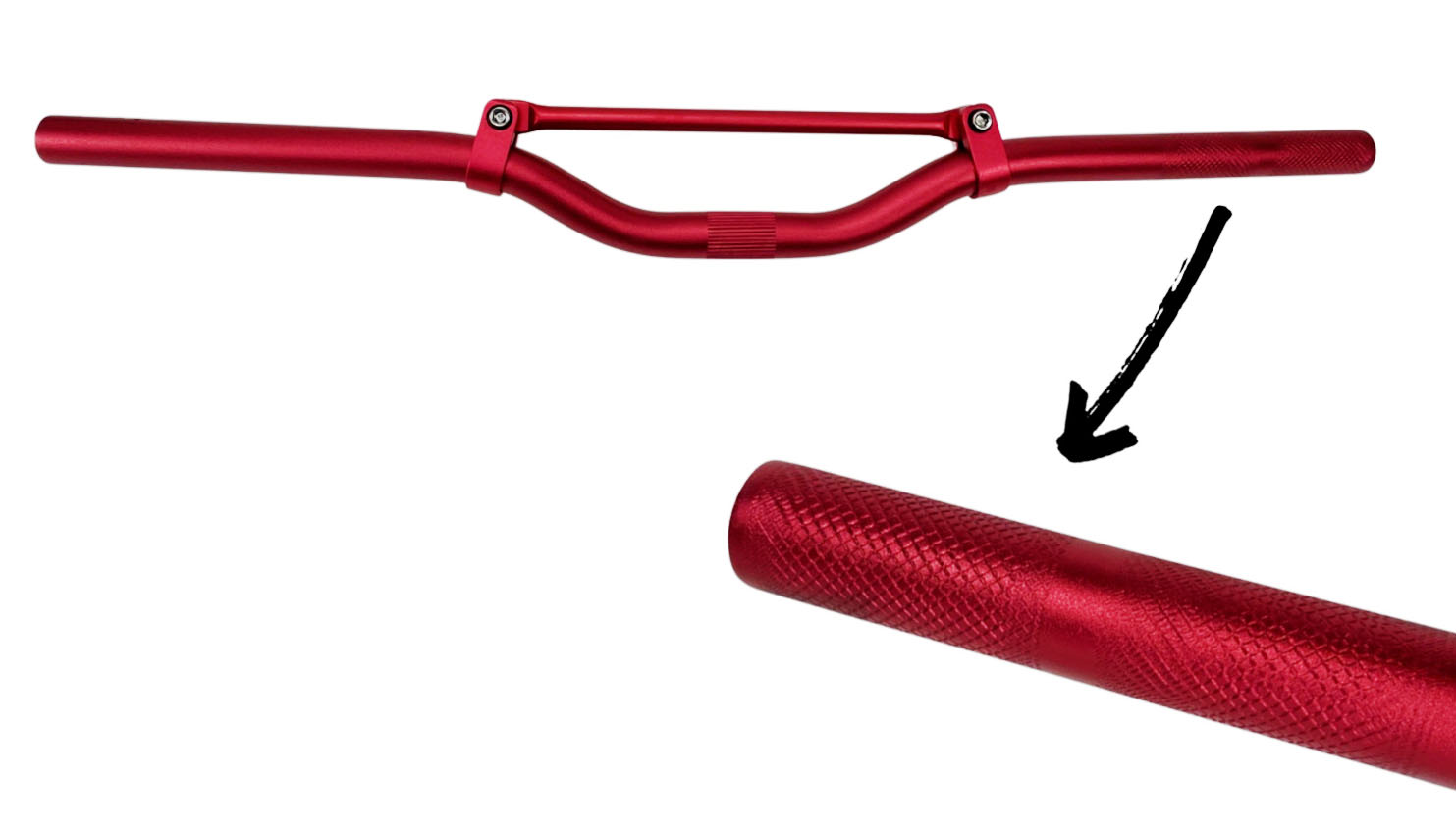 Universeel Stuur + Spijl Rood 22mm Cross