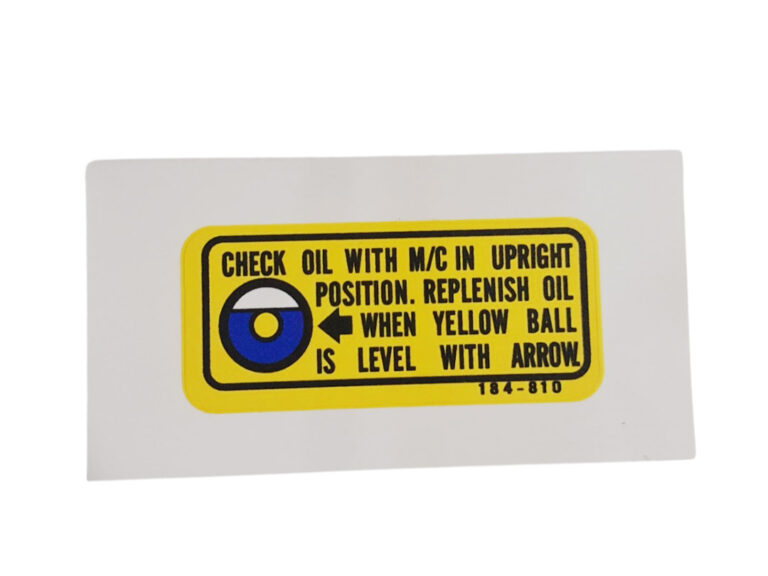 Gele oliepeilcontrole sticker voor Honda MT bromfiets