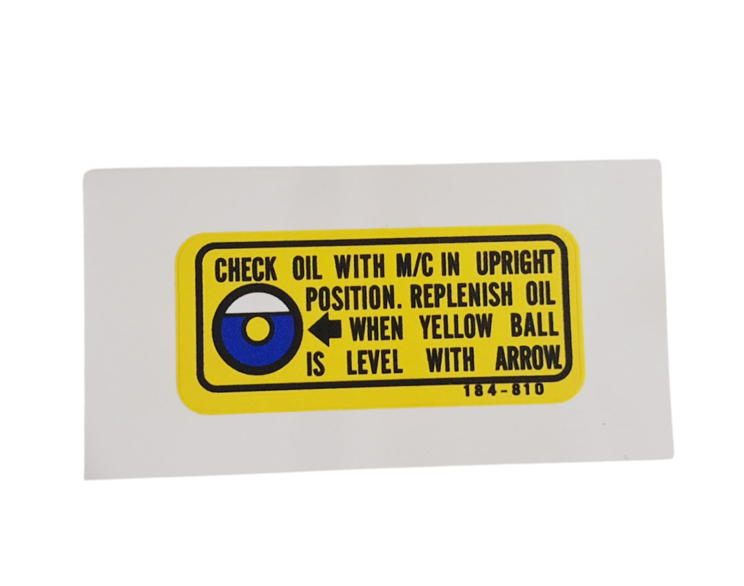 Gele oliepeilcontrole sticker voor Honda MT bromfiets