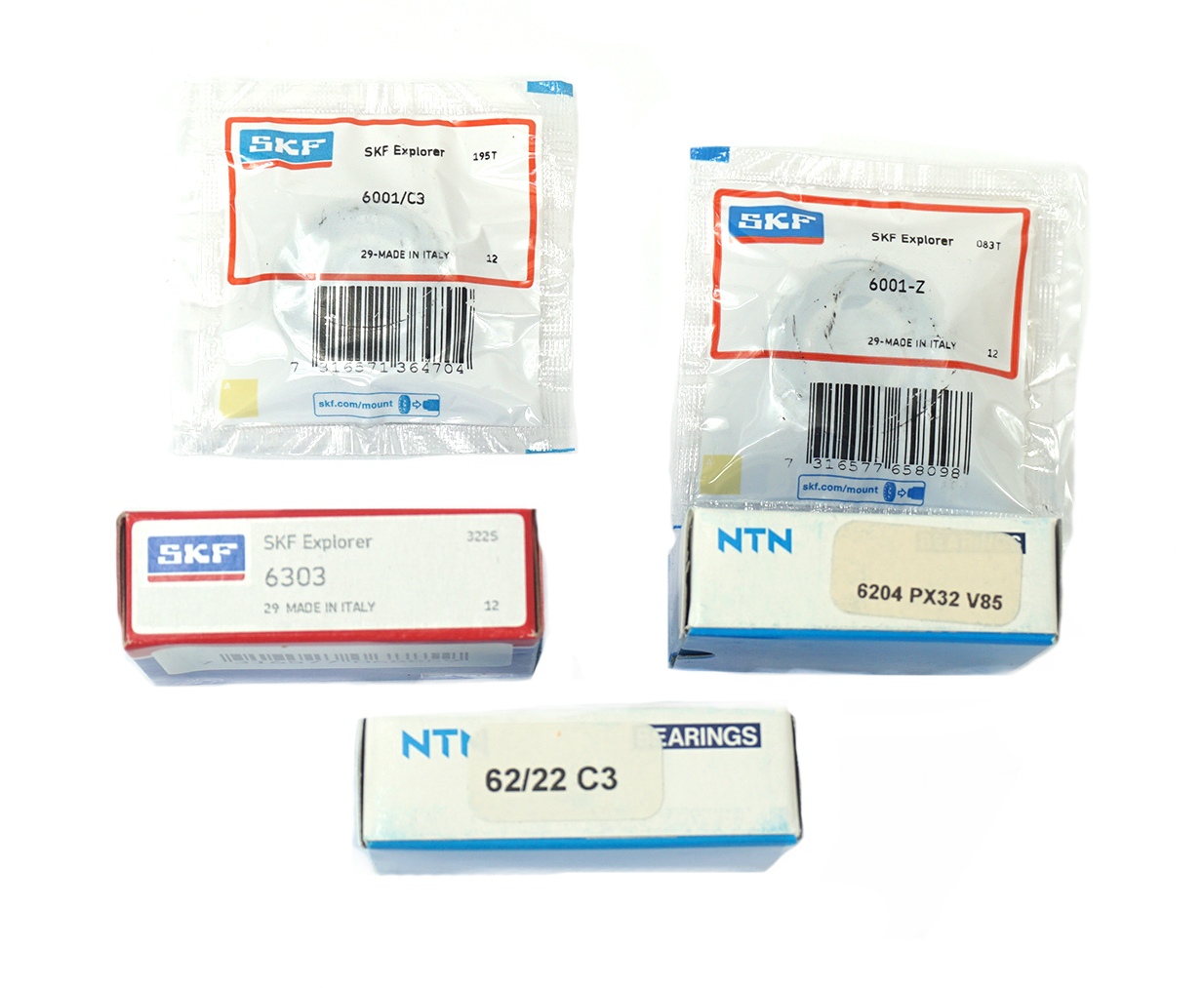 Honda MB50 MT50 lagerset compleet 50cc BAC 62/22 C3 6303 6204 PX32 6001/C3 6001Z MB, MT lager set