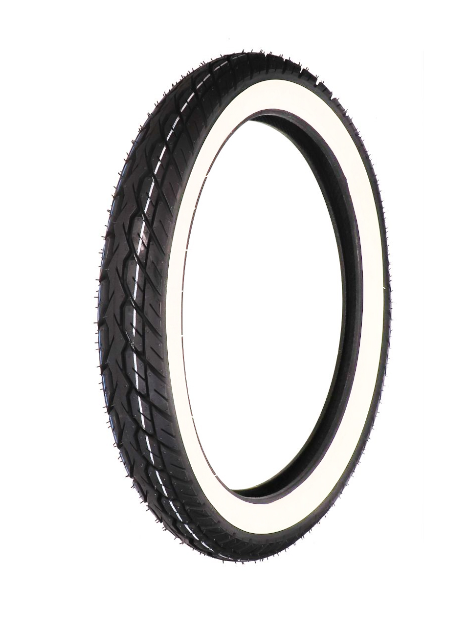 Universeel bromfiets buitenband 17x2.75 whitewall 17 inch 2,75 / 275 wit