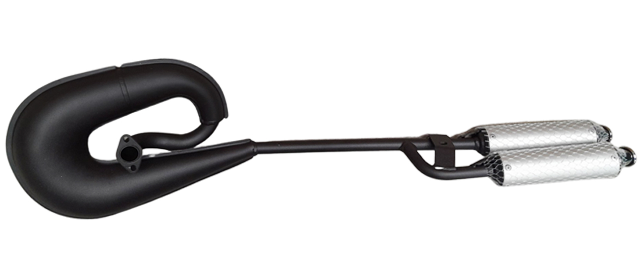 Tecno Circuit dubbele uitlaatdemper zwart 25mm voor Puch Maxi