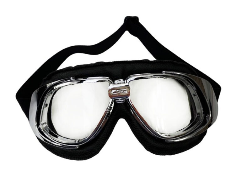 Universeel Pilotenbril / Oldtimer Bril - Zwart / Chroom - Transparant Glas 