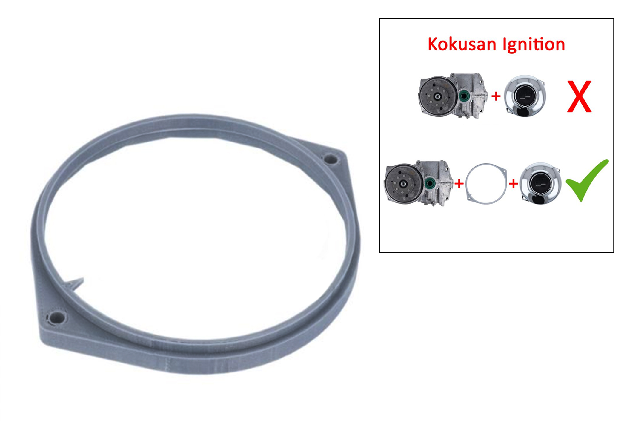 Vliegwieldeksel adapterring voor Puch Maxi E50 met Kokusan ontsteking