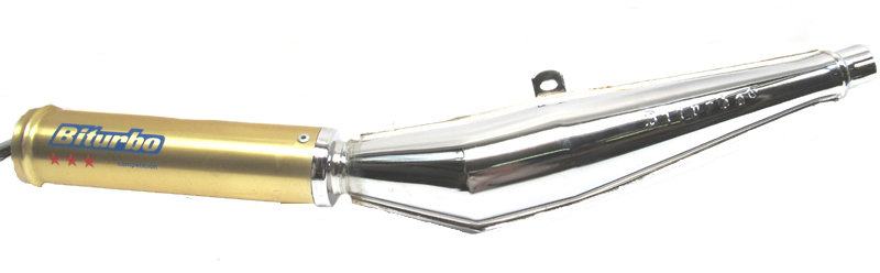 TOMOS SACHS PUCH UNIVERSEEL Uitlaat 28mm chrome zonder bocht Biturbo UITLATEN