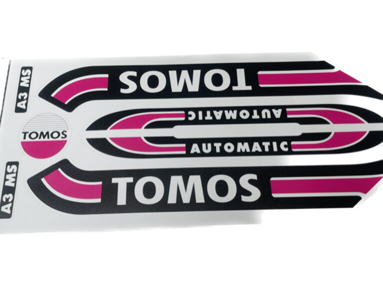 Paarse stickerset voor Tomos A3 oud model brommer
